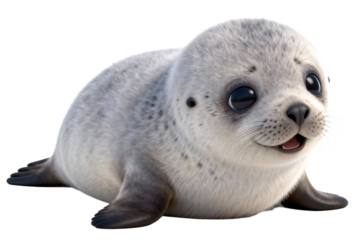 Cute Baby Seal with Soft Gray Fur