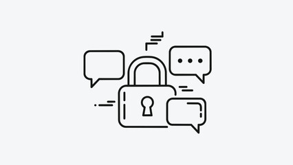 Secure Communication and Data Privacy Concept Icon.