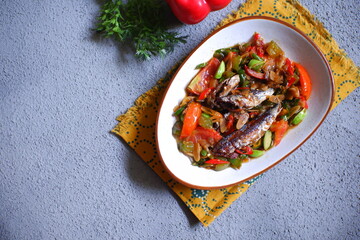 Stir fry saltfish with vegetables