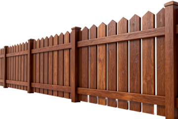 Wooden Picket Fence with Decorative Top Edges