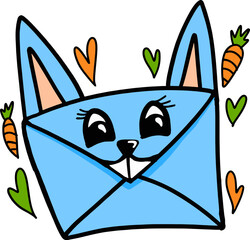 Blue Easter Bunny Envelope with Some Love and Worship around it