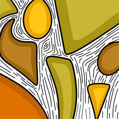 Abstract Background With Several Geometric Shapes on a flowing line