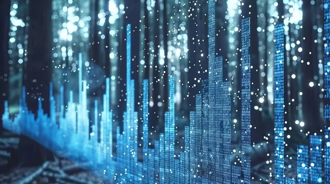 3d holographic financial data visualization  marketing research and strategic planning analysis - Powered by Adobe