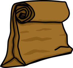 A Paper Shopping Bag Rolled at the top