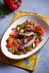 Stir fry salted fish with vegetables 