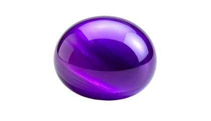 Glossy purple sphere with internal swirling highlights