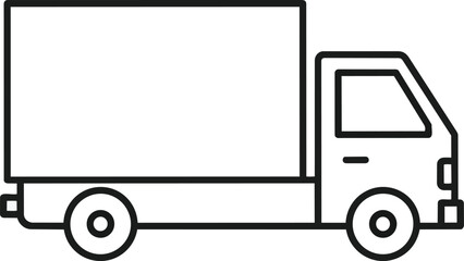 Simple Line Art Illustration of a Delivery Truck.