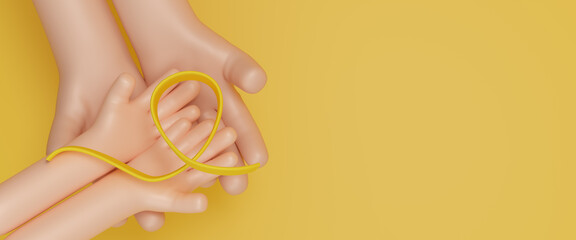 International childhood cancer day concept. Childhood cancer ribbon design. February 15. Sarcoma Awareness, bladder cancer. Leukemia cancer awareness. World Multiple Sclerosis day. 3d rendering