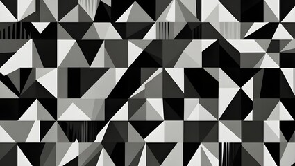 Minimalist Black & White Geometric Abstract Pattern