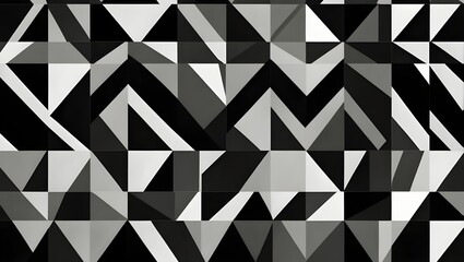Minimalist Black & White Geometric Abstract Pattern