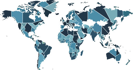 World Map Geometric Abstract Design.