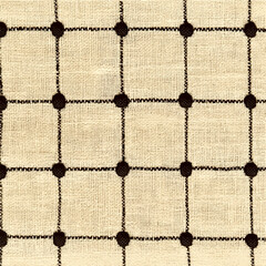 Rustic Linen Grid with Dark Intersecting Dots
