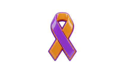 Purple and Orange Awareness Ribbon
