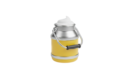 Yellow Milk Can with Cream Swirl