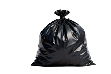 Shiny Black Plastic Trash Bag for Waste Disposal