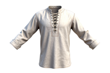 Linen Medieval Style Tunic with Lacing Detail