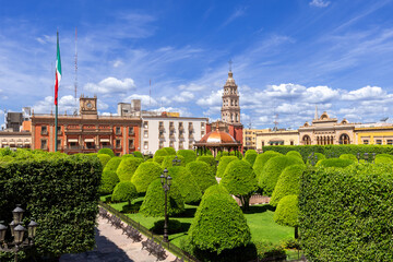 Mexico, Leon, Central city Martyrs Plaza, Plaza Martires, one of the main city tourism attractions.