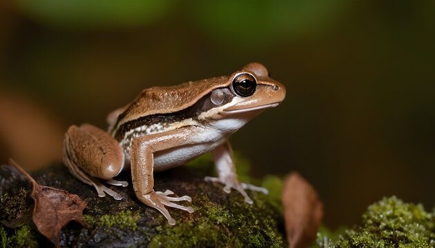closeup of a wood frog (lithobates sylvaticus)