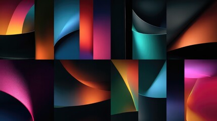 Fototapeta premium Abstract Composition of Colorful Curves and Gradients Showcasing Smooth Textures and Dynamic Lighting in a Modern Design Style for Creative Projects