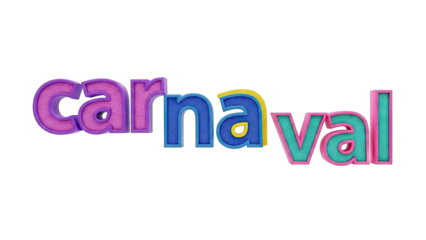 Colorful "Carnaval" text with textured letters
