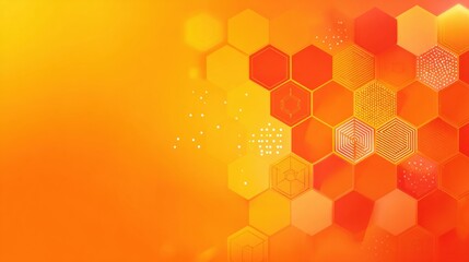 Exploration of Beekeeping With Warm Gradient Inspired by Honey Color and Honeycomb Pattern in the Background