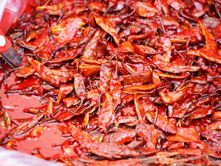 Traditional Korean food and side dishes at the traditional market