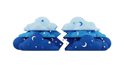 Cracked Sky with Moon and Stars