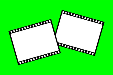 film roll pattern 7mm with 15 perforation vector template on green screen background 2