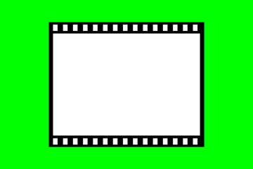 film roll pattern 7mm with 15 perforation vector template on green screen background 2