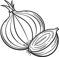 onion icon outline icon vector 