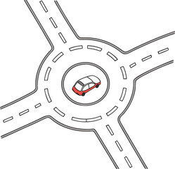 roundabout icon outline vector icon