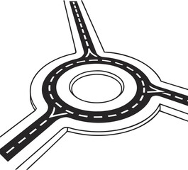 roundabout icon outline vector icon