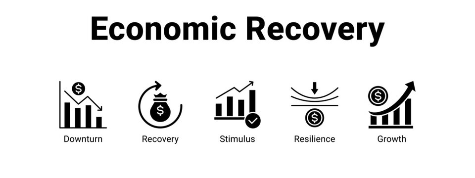 Economic Recovery web banner icon vector illustration concept for  with icon of Downturn, Recovery.
