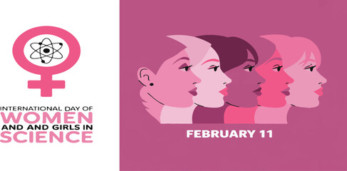 International Day of Women and Girls in Science Vector Graphics February 11 Awareness Campaign