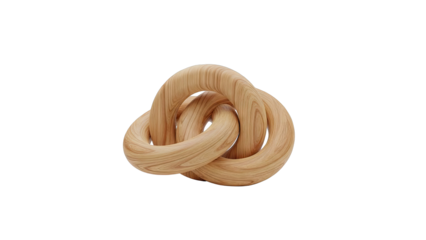 Interlocking Wooden Rings Sculpture