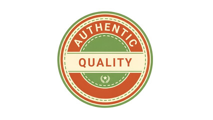 Obraz premium Authentic Quality Vintage Badge Sticker, Isolated on Transparent Background