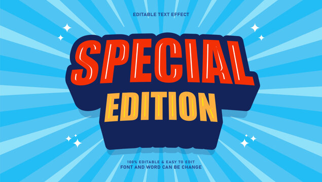 Special Edition Editable 3D Comic Text Effect with Blue Sunburst Background