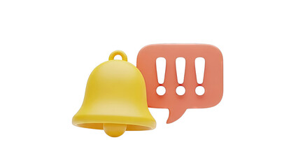 Notification Bell and Exclamation Mark Speech Bubble