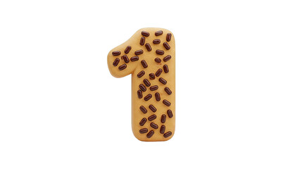 Number 1 Cookie with Chocolate Sprinkles
