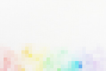 絵画用キャンバスと、カラフルなモザイク