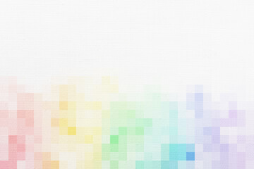 絵画用キャンバスと、カラフルなモザイク