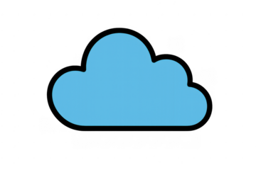 Cloud computing data network storage simple icon