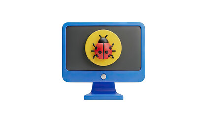 Computer Monitor with Ladybug Icon