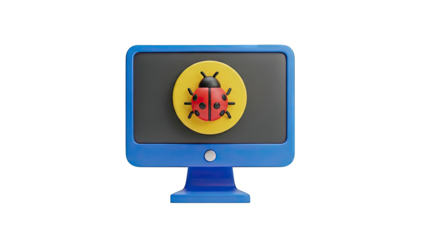 Computer Monitor with Ladybug Icon
