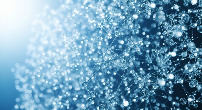 Abstract network of glowing spheres, representing connections and data flow in a futuristic digital realm - Powered by Adobe