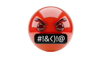 Angry Red Emoji with Swear Symbols