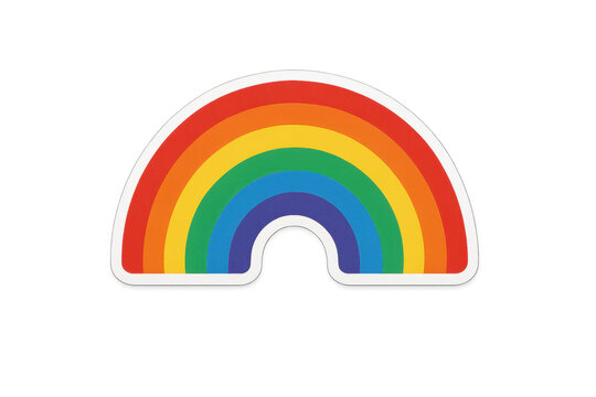 Rainbow colored sticker representing lgbtq pride and diversity