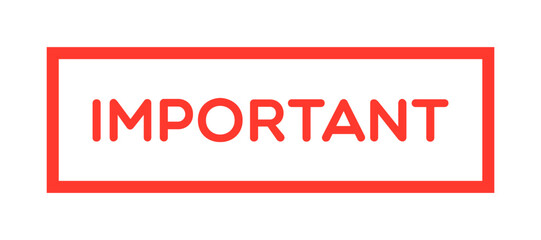Vector Important Label on White Background