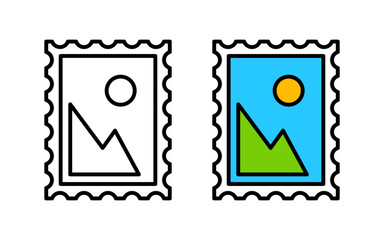 Cartoon Vector Postage Stamp Flat Illustration