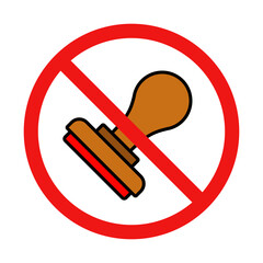 No Stamp Sign on White Background